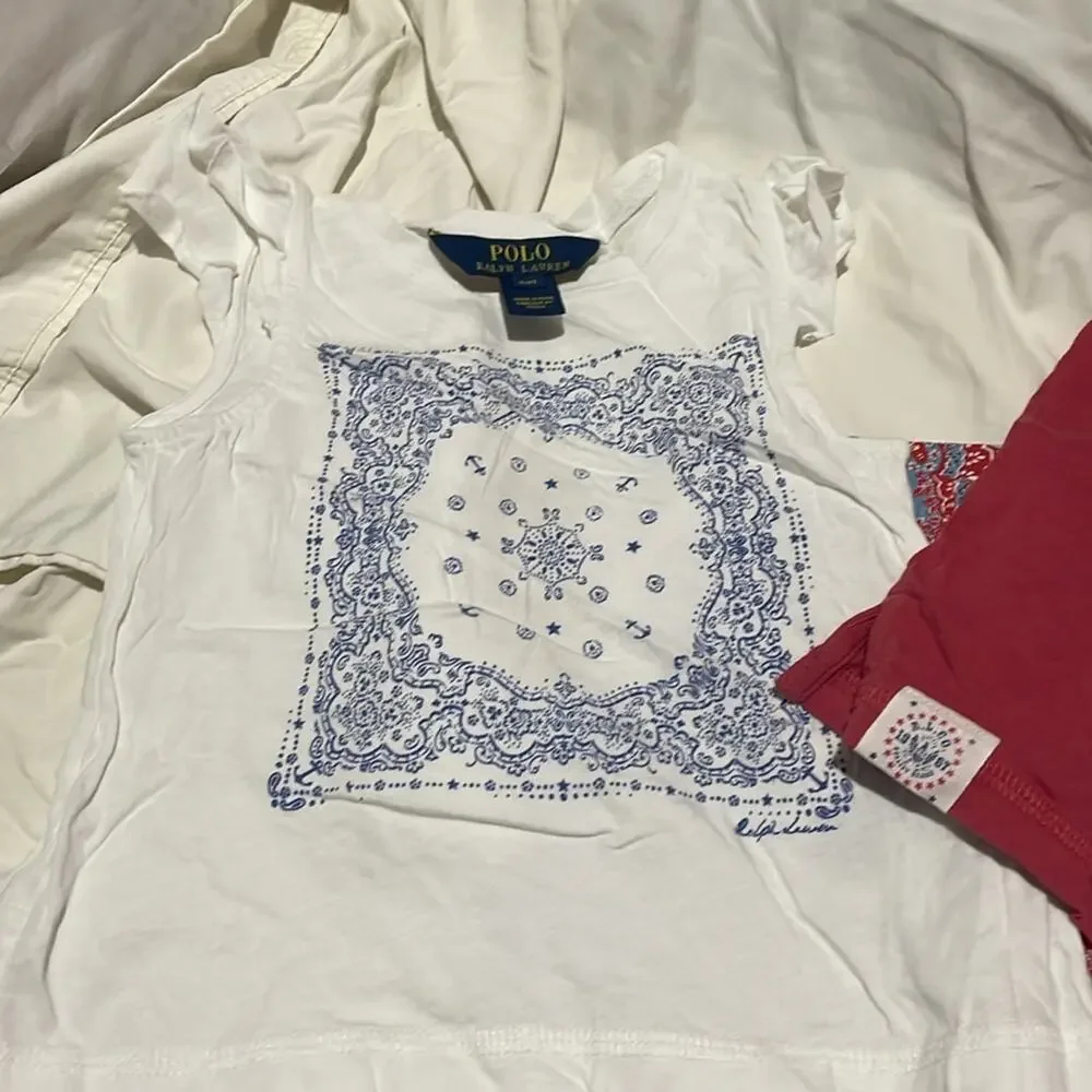 Ralph Lauren 4 trio of legging nwt and 2 matching short sleeve t nwt and euc set